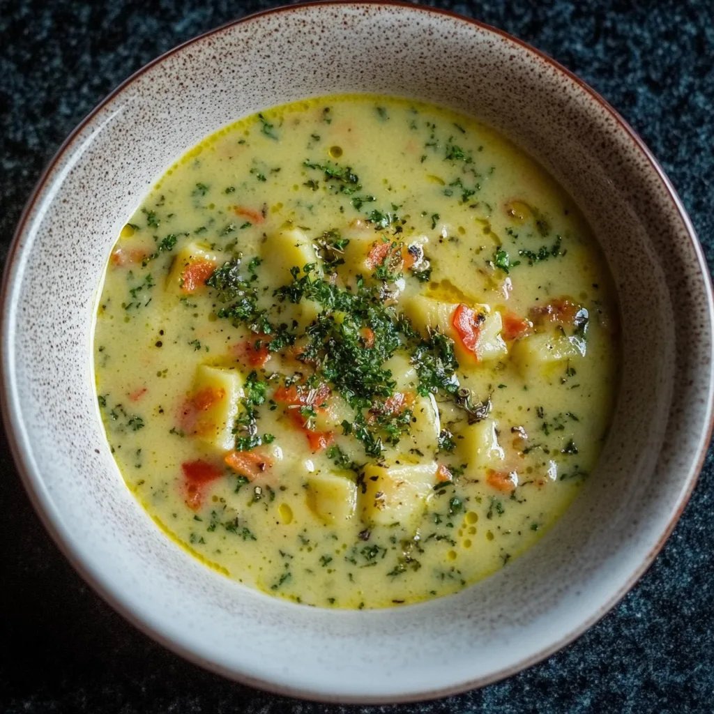 Allgäuer Kartoffelsuppe mit Lauch und Kräutern