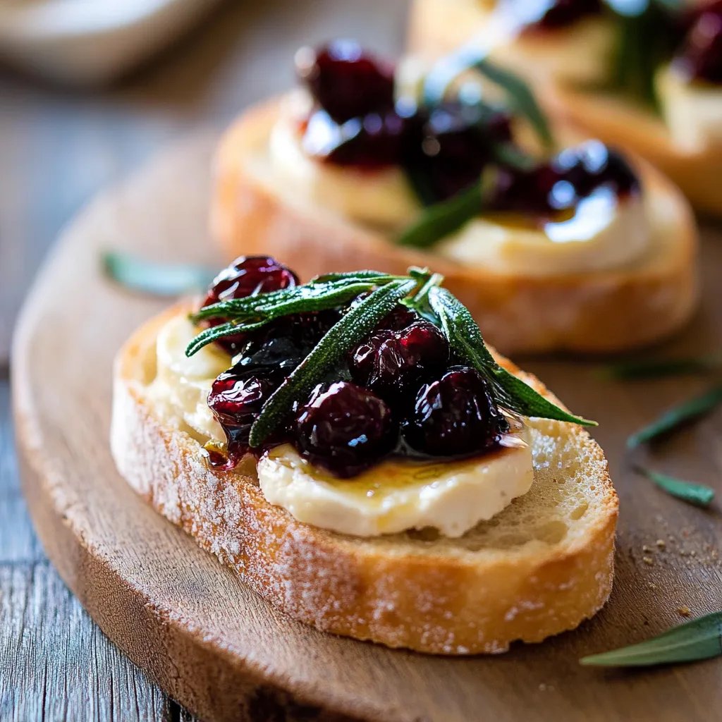 Crostini mit Camembert und Balsamico-Cranberries