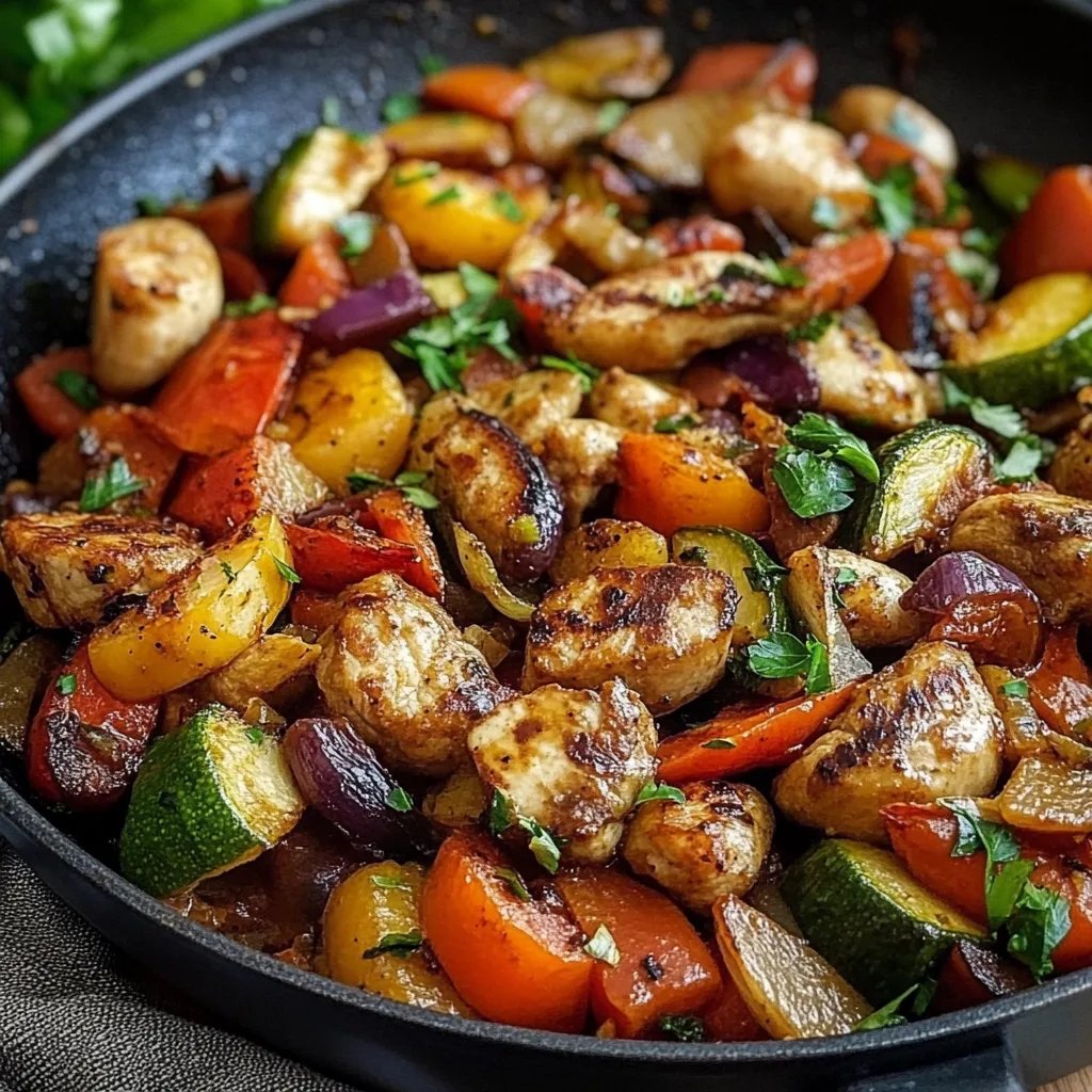 Leckere Low Carb Hähnchenpfanne mit Gemüse