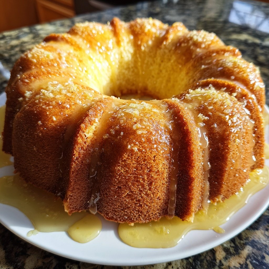 Zitronenkuchen mit Zitronensirup