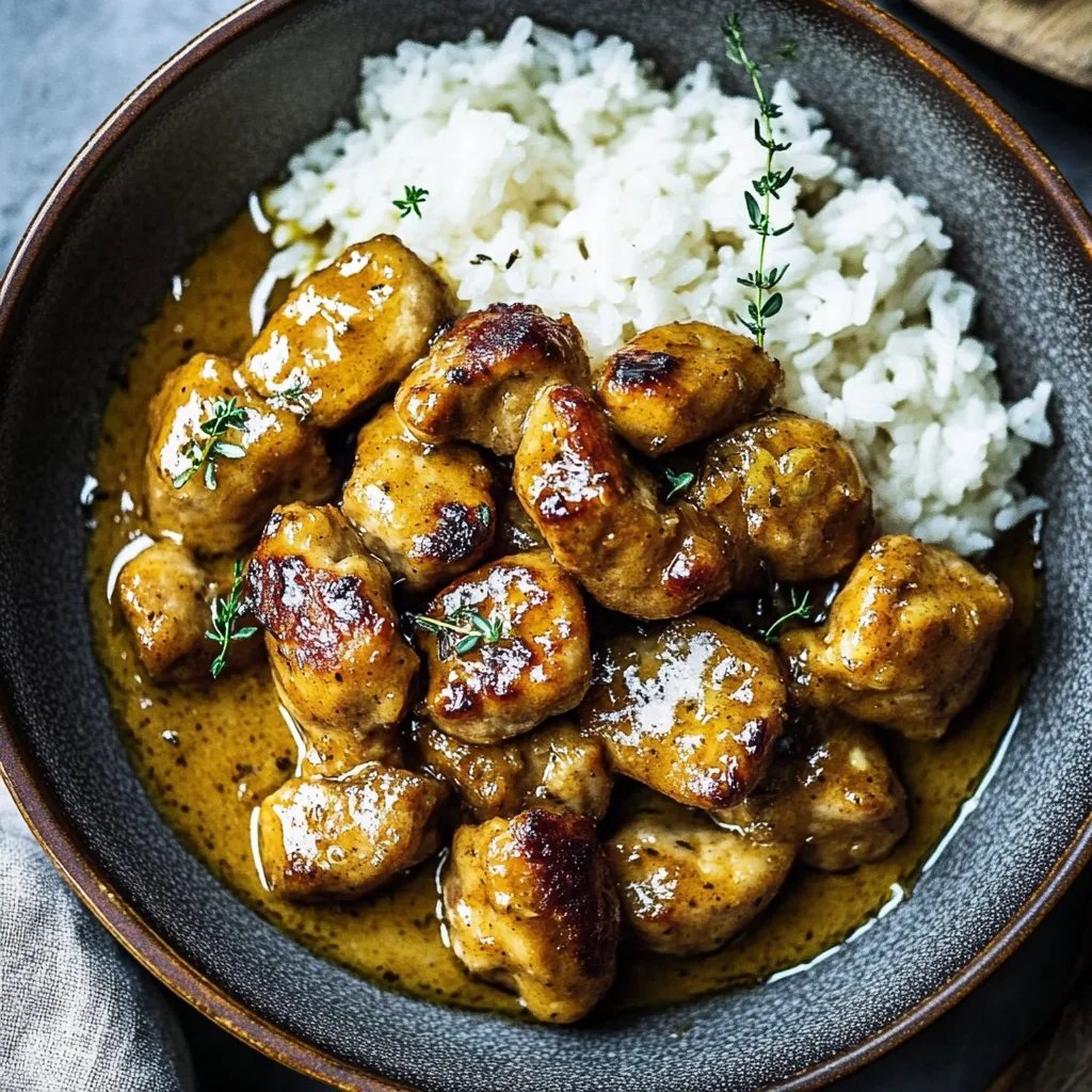 Honig Senf Hähnchen mit Reis