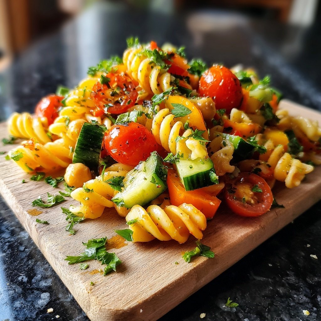 Mediterraner Nudelsalat Mit Kichererbsen
