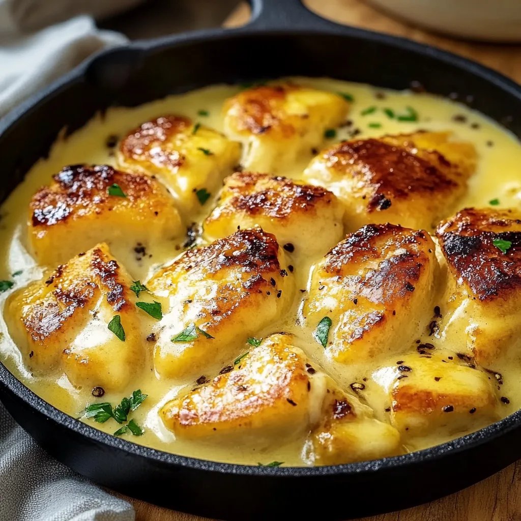 Cremige Honig-Senf-Hähnchenpfanne mit Sahne