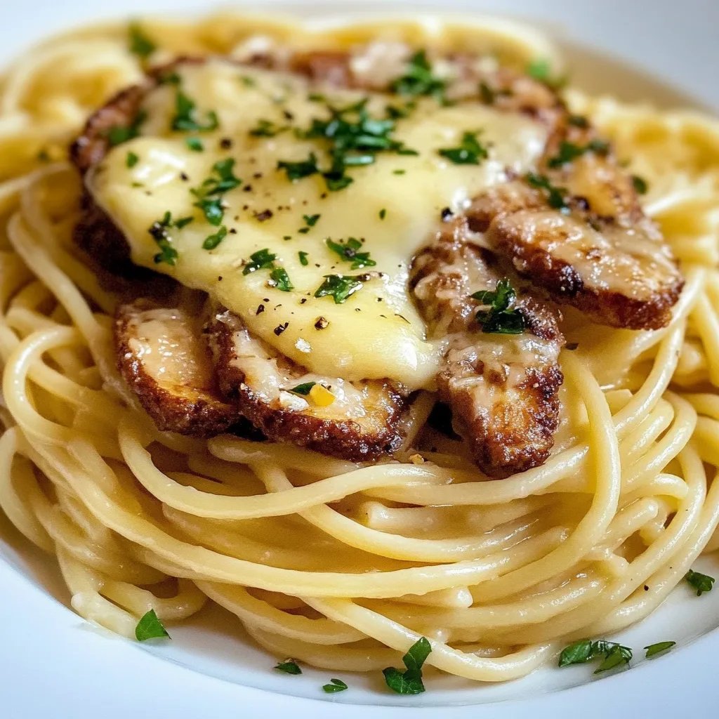Knuspriges Hähnchen mit cremiger Pasta