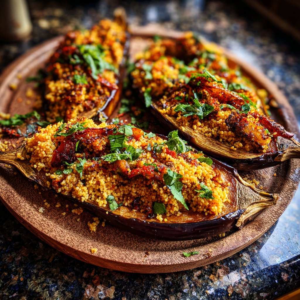 Gefüllte Auberginen mit Couscous