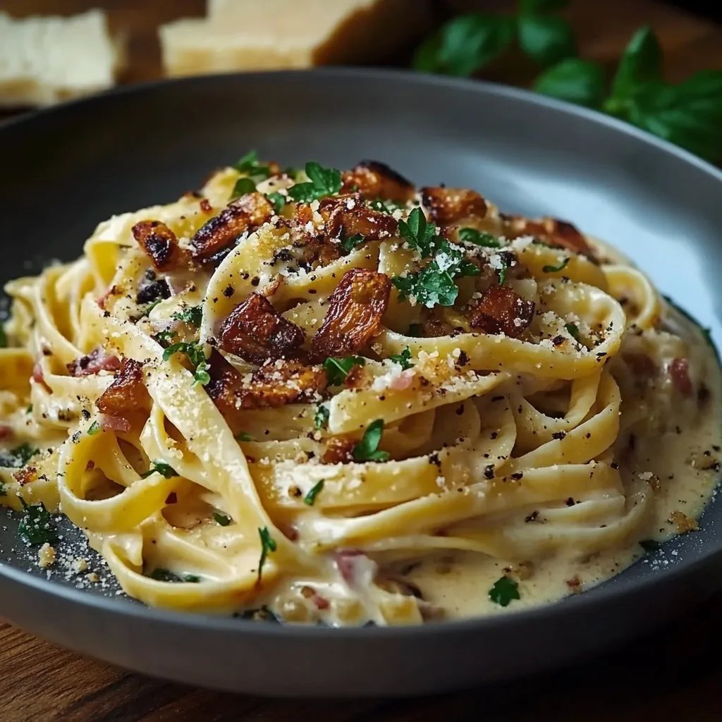 Pasta mit Pfifferlingsoße Bandnudeln
